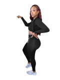 Tight fitting sports and leisure three piece set