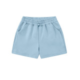 Air cotton casual stretch drawstring elastic quarter length pants high waisted yoga shorts