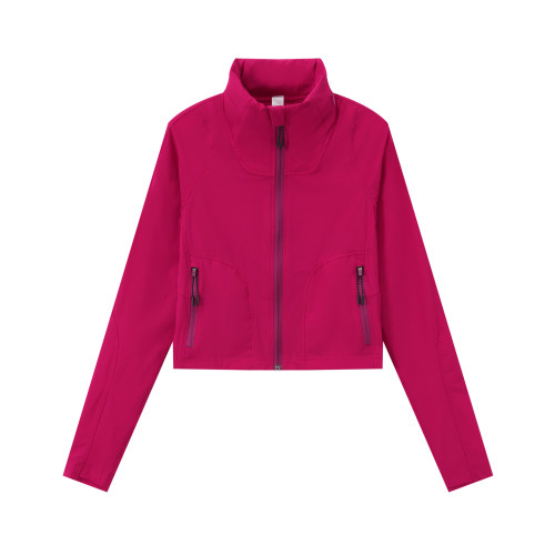 Sunscreen jacket, hiking jacket, outdoor short, breathable hooded sports women's yoga jacket