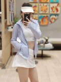 Summer thin women's slim fit outdoor jacket hooded ice silk long sleeved breathable hole UV resistant sunscreen clothing