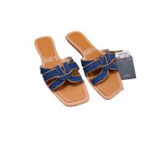 Knot tied women's flat slippers