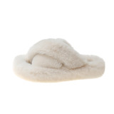 Autumn and winter new cross shaped hairy slippers for women