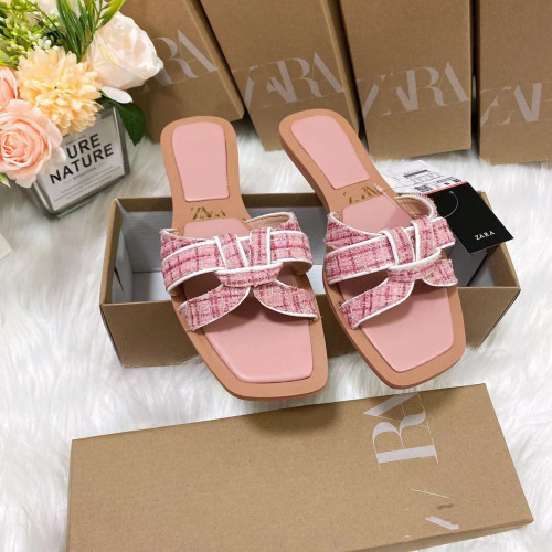 Knot tied women's flat slippers