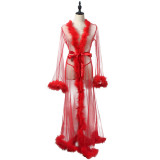 Sexy Lingerie Female Transparent Lingerie Bathrobe Robes