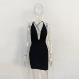 Sweet and fashionable V-neck backless strapless sexy dress for women