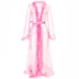 Sexy Lingerie Female Transparent Lingerie Bathrobe Robes