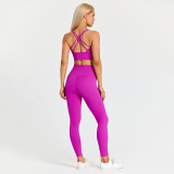LQ8697 Lulu Buttery Soft Yoga Push Up Energy Bra Super High Waist Athletic Legging Gym Fitness Set