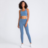 LQ8697 Lulu Buttery Soft Yoga Push Up Energy Bra Super High Waist Athletic Legging Gym Fitness Set