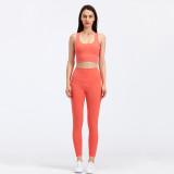 LQ8697 Lulu Buttery Soft Yoga Push Up Energy Bra Super High Waist Athletic Legging Gym Fitness Set