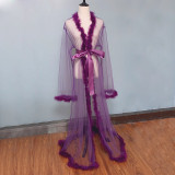 Sexy Lingerie Female Transparent Lingerie Bathrobe Robes