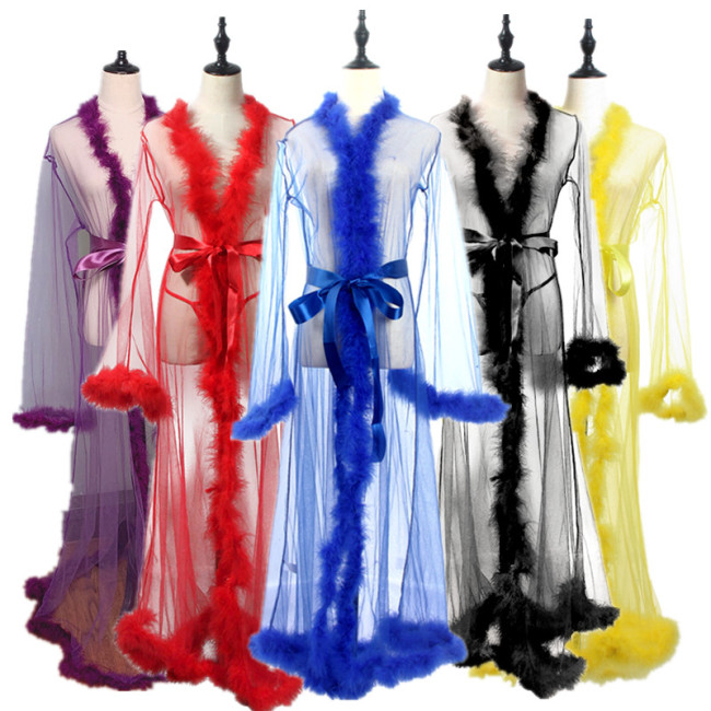Sexy Lingerie Female Transparent Lingerie Bathrobe Robes
