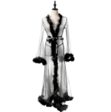 Sexy Lingerie Female Transparent Lingerie Bathrobe Robes