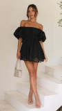 Sexy high waisted one shoulder short dress