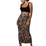 D1004 leopard print snake print high waisted skirt with buttocks wrapped skirt