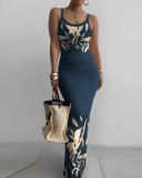 Tailored and tight long dress with camisole