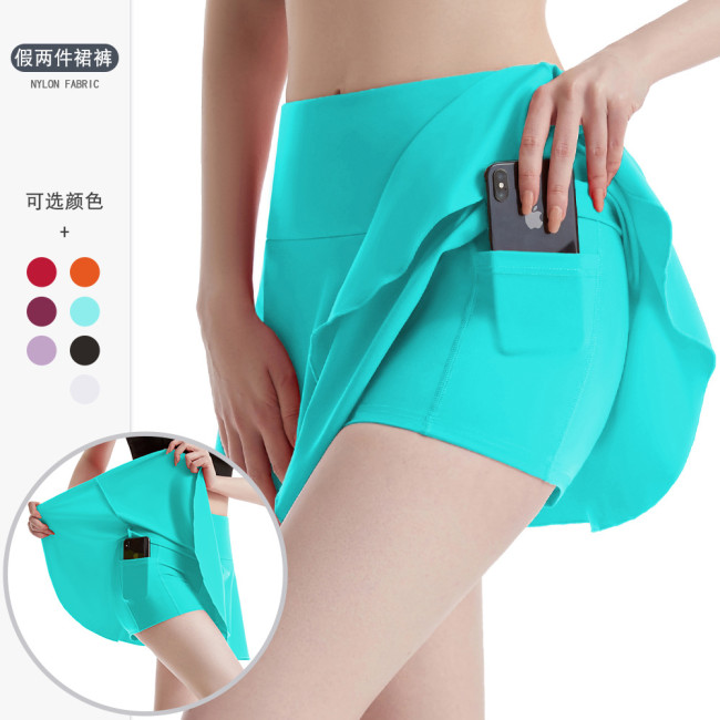 Tennis skirt, fitness skirt, anti glare running yoga pleated skirt