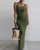 Tailored and tight long dress with camisole