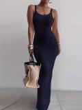 Tailored and tight long dress with camisole