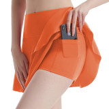Tennis skirt, fitness skirt, anti glare running yoga pleated skirt