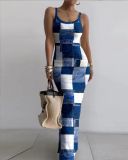Tailored and tight long dress with camisole