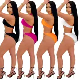 C5082 chest wrapped one-piece irregular skirt two-piece set