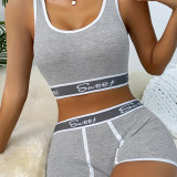 Fitness underwear letter waist underwear sports set