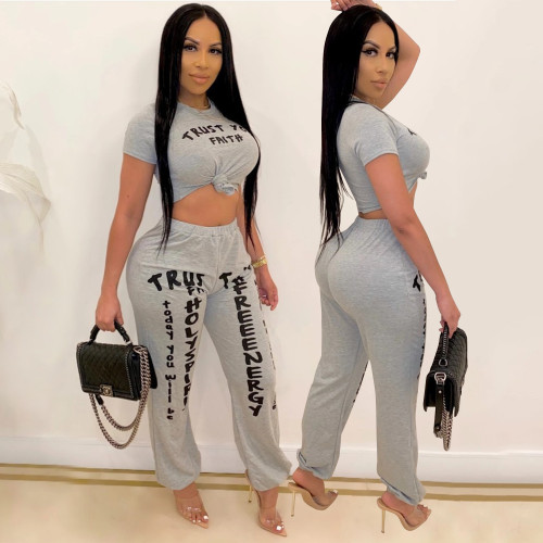 X3560 casual long pants vest two-piece set