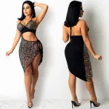C5309 Fashion sequin sexy suspender dress