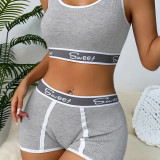 Fitness underwear letter waist underwear sports set