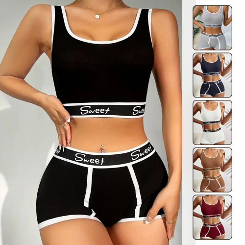 Fitness underwear letter waist underwear sports set