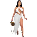 C5082 chest wrapped one-piece irregular skirt two-piece set