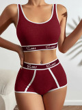 Fitness underwear letter waist underwear sports set