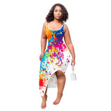 FE003 Inkjet Printed Strap Dress