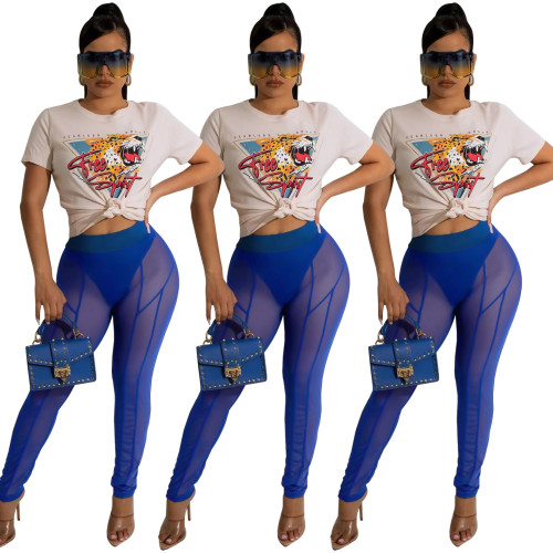 FE218 mesh see through pants long pants