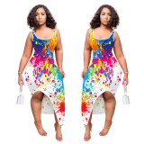 FE003 Inkjet Printed Strap Dress