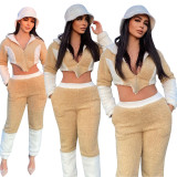 FE192   Teddy Velvet Color Match Set Two Piece Set