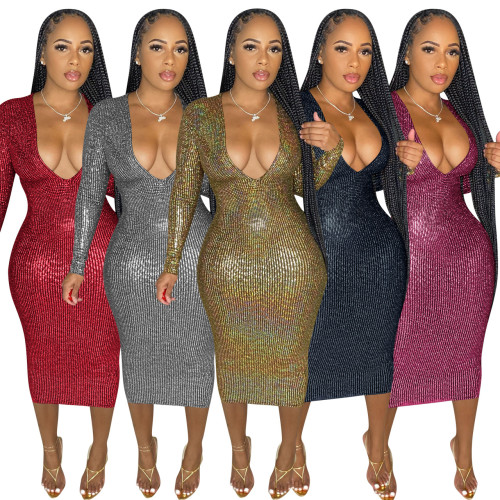 FE257 hot stamping fabric dress