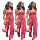 FE149  printed jumpsuit