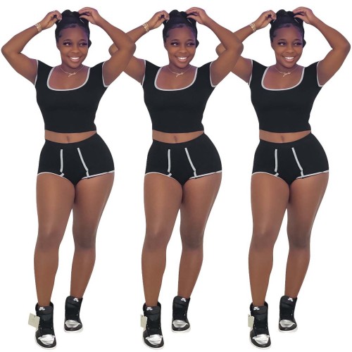 FE217   Sexy, fashionable, casual, solid color two-piece set