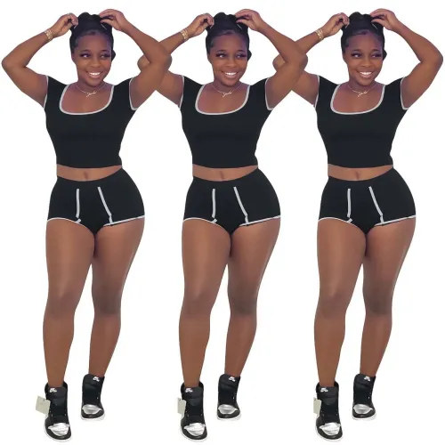 FE217   Sexy, fashionable, casual, solid color two-piece set