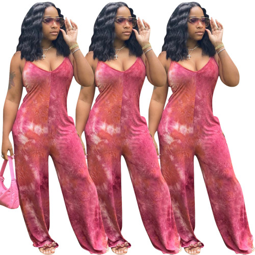 FE149  printed jumpsuit