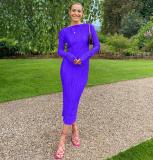Round neck long sleeved slim fit dress
