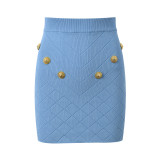 New metal buckle vest+half skirt