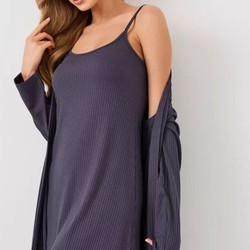 Autumn nightgown and nightgown two-piece set for women's home wear