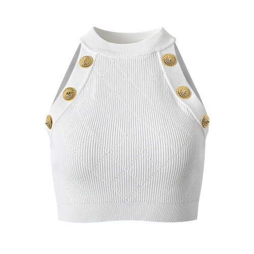 New metal buckle vest+half skirt