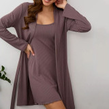 Autumn nightgown and nightgown two-piece set for women's home wear
