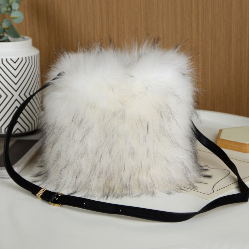 Imitation raccoon fur plush bag crossbody bag mobile phone bag