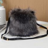 Imitation raccoon fur plush bag crossbody bag mobile phone bag