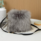 Imitation raccoon fur plush bag crossbody bag mobile phone bag