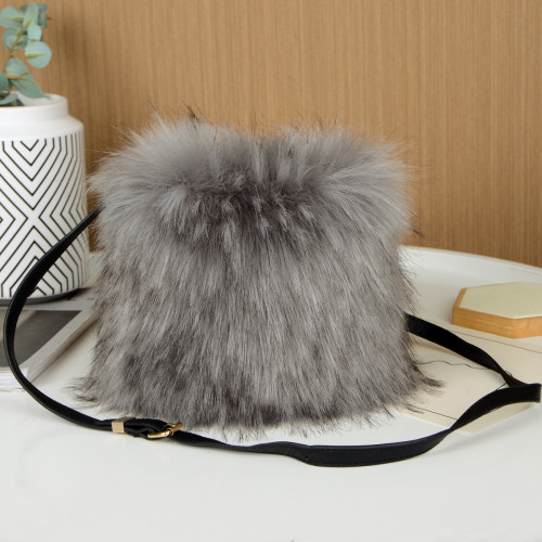 Imitation raccoon fur plush bag crossbody bag mobile phone bag